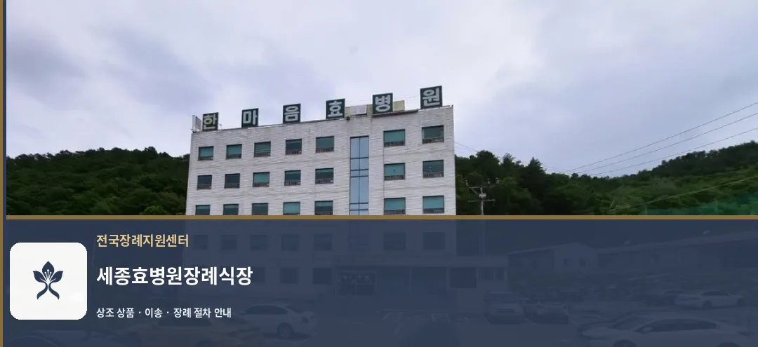 세종효병원장례식장 바깥 기록 1